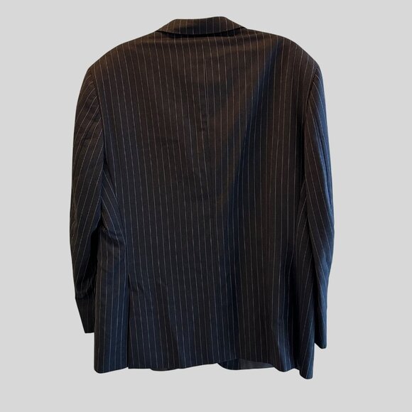 Lanificio F.lli Cerruti Super 110's Men's Jacket / Luxury Italian Wood Black 46R - Picture 8 of 16